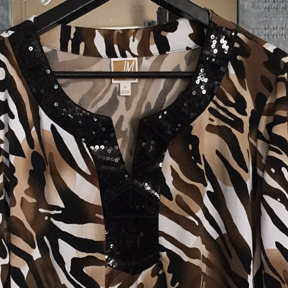 JM collection leopard blouse SZ. 1X